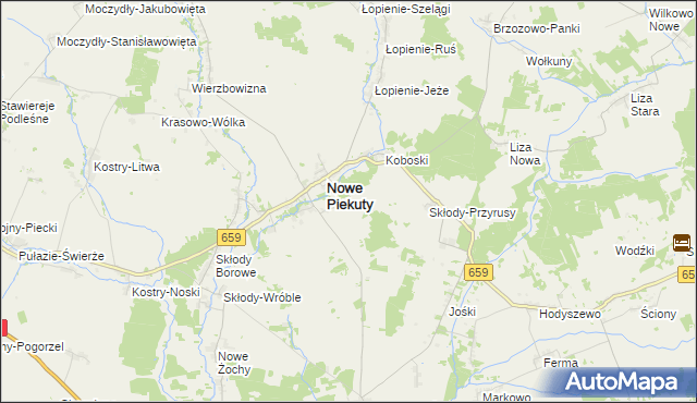 mapa Krasowo-Siódmaki, Krasowo-Siódmaki na mapie Targeo