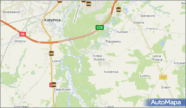 mapa Krępa Słupska, Krępa Słupska na mapie Targeo