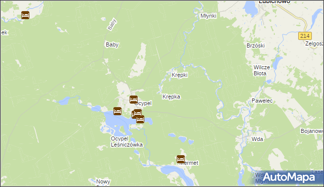 mapa Krępka, Krępka na mapie Targeo