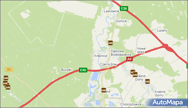 mapa Krępnica, Krępnica na mapie Targeo