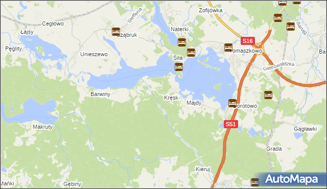 mapa Kręsk, Kręsk na mapie Targeo