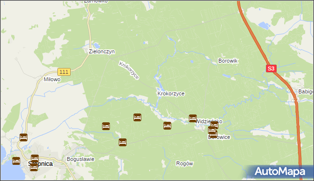 mapa Krokorzyce, Krokorzyce na mapie Targeo