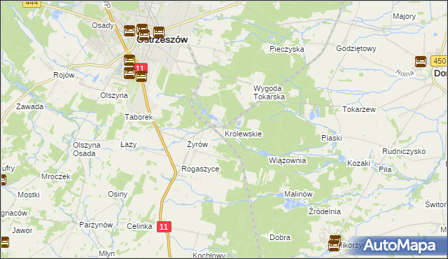 mapa Królewskie, Królewskie na mapie Targeo