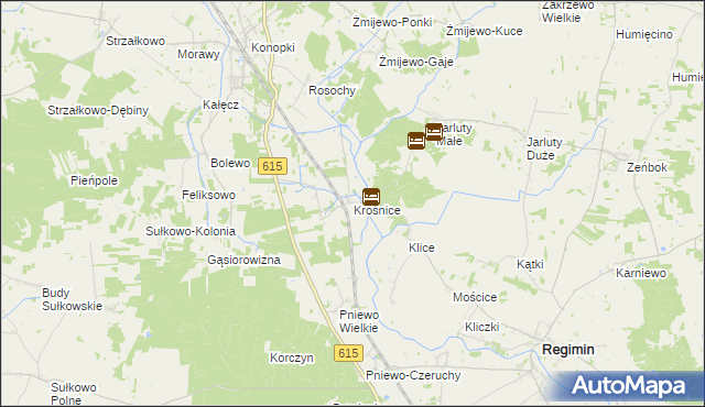 mapa Krośnice gmina Stupsk, Krośnice gmina Stupsk na mapie Targeo