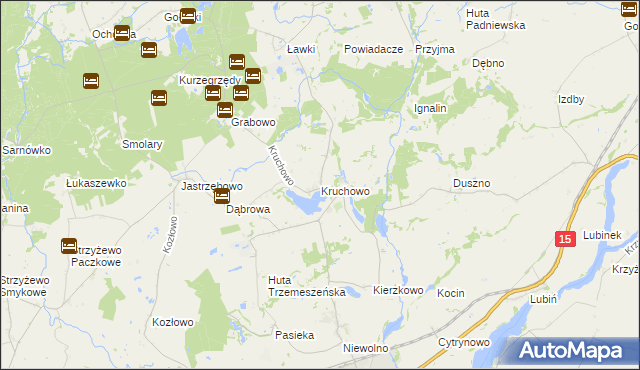 mapa Kruchowo, Kruchowo na mapie Targeo