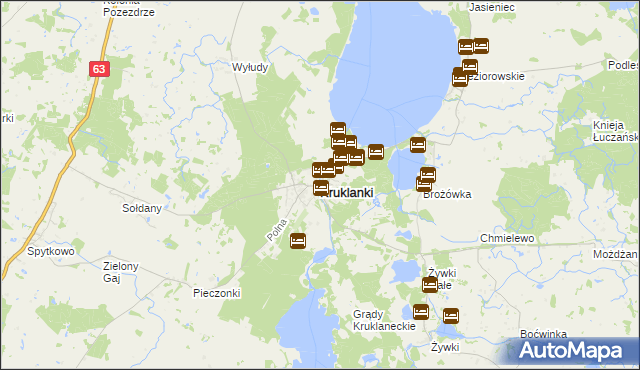 mapa Kruklanki, Kruklanki na mapie Targeo