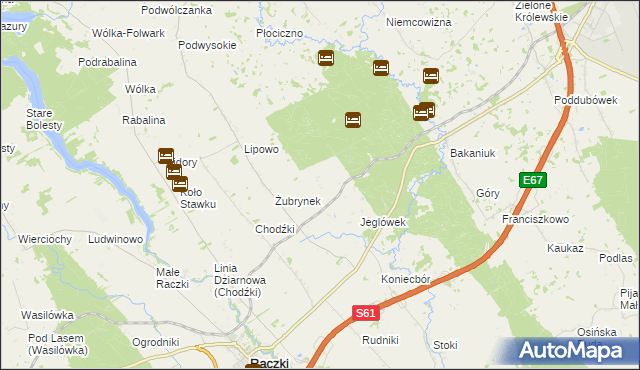 mapa Krukówek gmina Raczki, Krukówek gmina Raczki na mapie Targeo