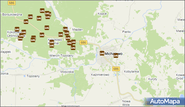 mapa Krynica gmina Michałowo, Krynica gmina Michałowo na mapie Targeo