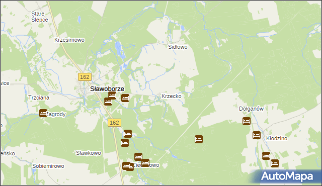 mapa Krzecko, Krzecko na mapie Targeo