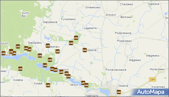 mapa Krześlice, Krześlice na mapie Targeo