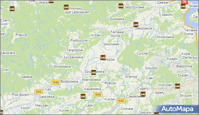 mapa Krzeszów gmina Stryszawa, Krzeszów gmina Stryszawa na mapie Targeo