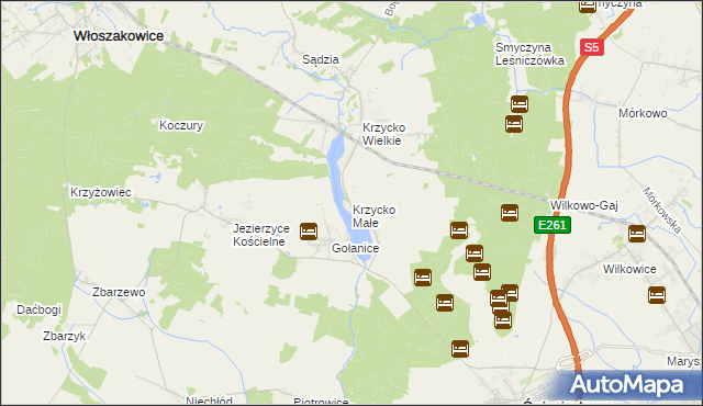 mapa Krzycko Małe, Krzycko Małe na mapie Targeo