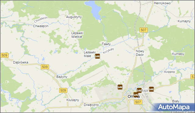 mapa Krzykały, Krzykały na mapie Targeo