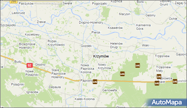 mapa Krzymów powiat koniński, Krzymów powiat koniński na mapie Targeo
