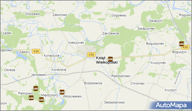 mapa Książ Wielkopolski, Książ Wielkopolski na mapie Targeo