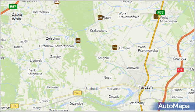 mapa Księżak, Księżak na mapie Targeo