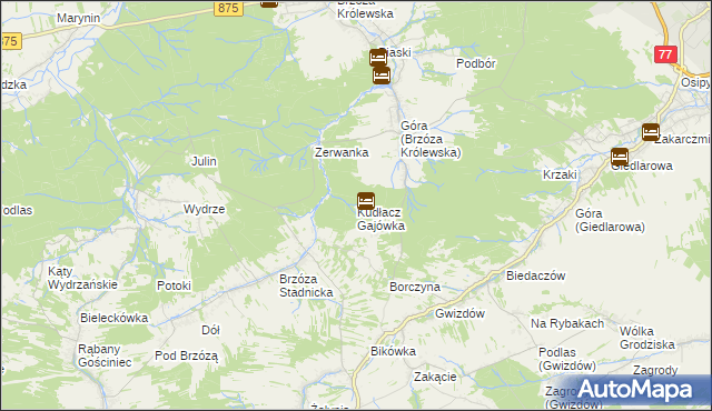 mapa Kudłacz Gajówka, Kudłacz Gajówka na mapie Targeo