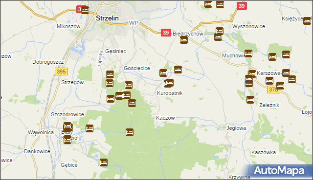 mapa Kuropatnik, Kuropatnik na mapie Targeo