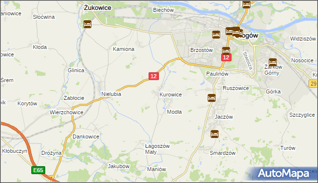 mapa Kurowice gmina Jerzmanowa, Kurowice gmina Jerzmanowa na mapie Targeo