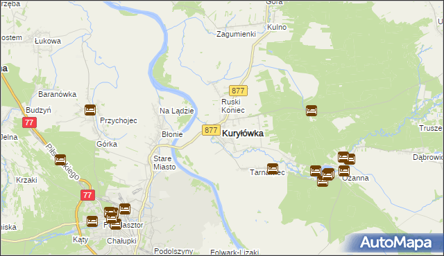 mapa Kuryłówka, Kuryłówka na mapie Targeo