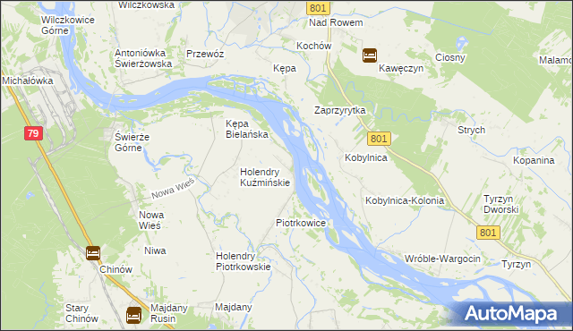 mapa Kuźmy gmina Kozienice, Kuźmy gmina Kozienice na mapie Targeo