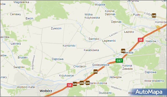 mapa Kwiatkówka, Kwiatkówka na mapie Targeo