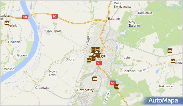 mapa Kwidzyn, Kwidzyn na mapie Targeo