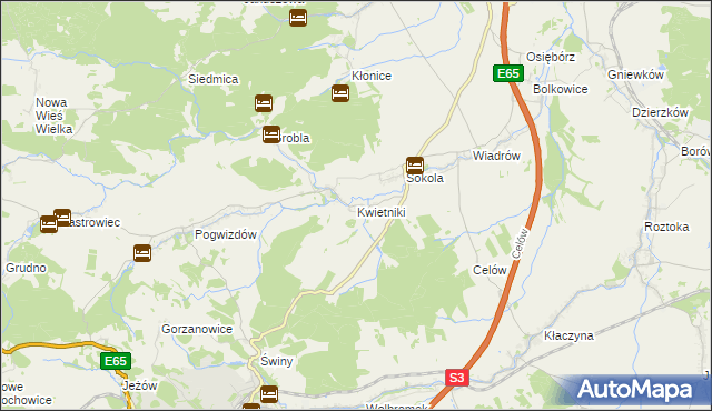 mapa Kwietniki, Kwietniki na mapie Targeo