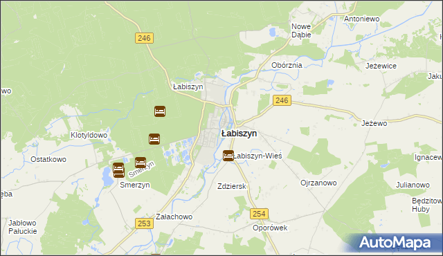 mapa Łabiszyn powiat żniński, Łabiszyn powiat żniński na mapie Targeo