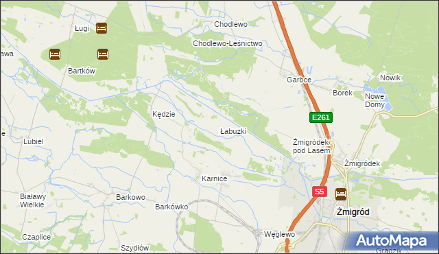 mapa Łabuzki, Łabuzki na mapie Targeo