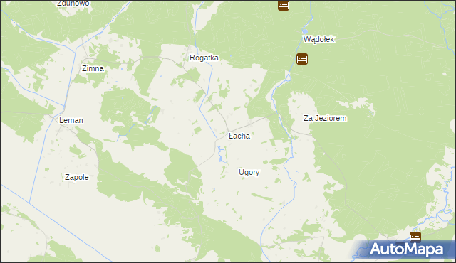 mapa Łacha gmina Turośl, Łacha gmina Turośl na mapie Targeo