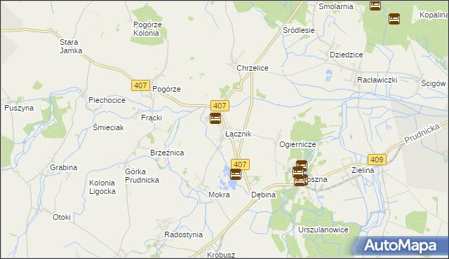 mapa Łącznik, Łącznik na mapie Targeo