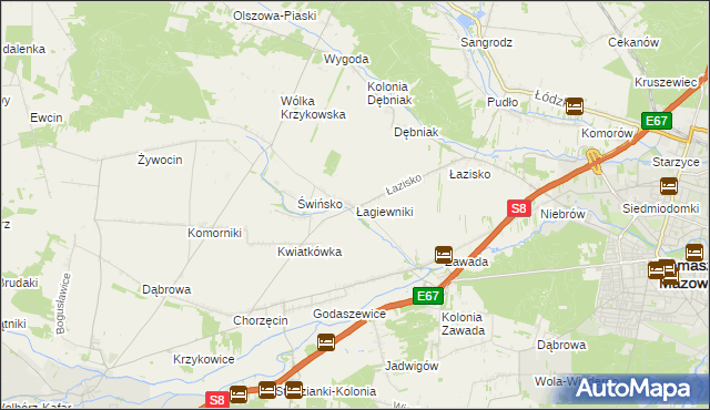 mapa Łagiewniki gmina Tomaszów Mazowiecki, Łagiewniki gmina Tomaszów Mazowiecki na mapie Targeo