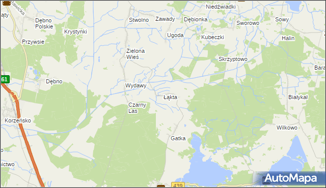 mapa Łąkta, Łąkta na mapie Targeo