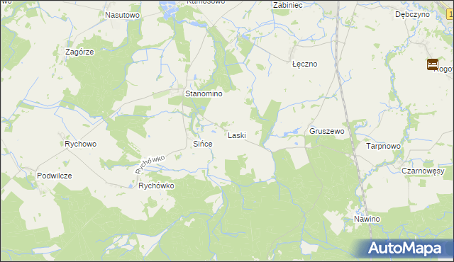 mapa Laski gmina Białogard, Laski gmina Białogard na mapie Targeo