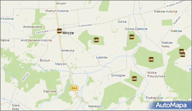 mapa Łasków, Łasków na mapie Targeo