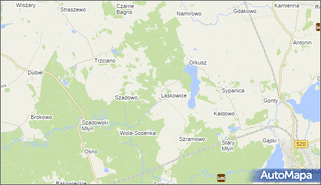 mapa Laskowice gmina Prabuty, Laskowice gmina Prabuty na mapie Targeo