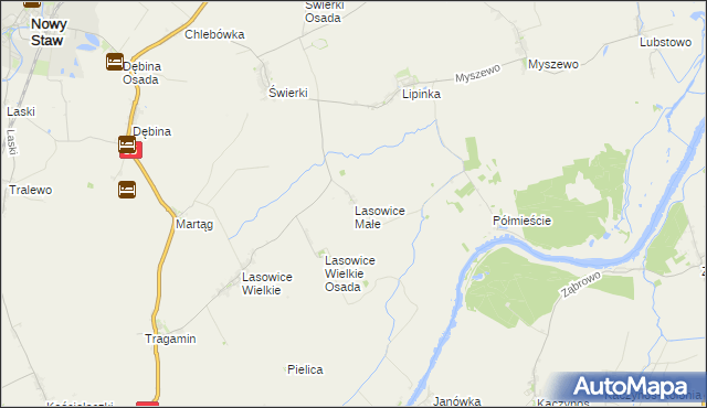 mapa Lasowice Małe gmina Malbork, Lasowice Małe gmina Malbork na mapie Targeo