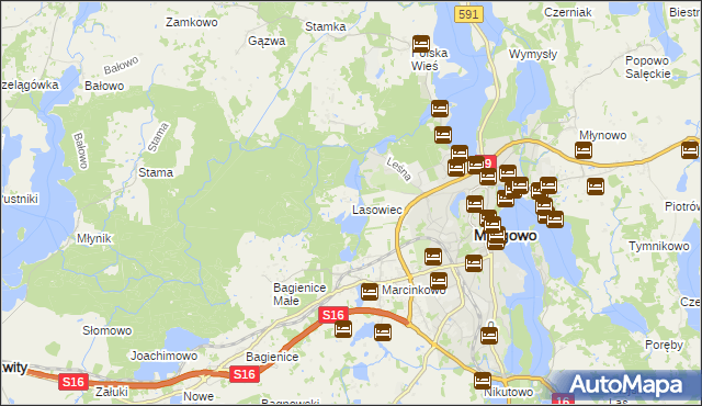 mapa Lasowiec, Lasowiec na mapie Targeo