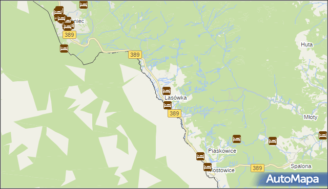 mapa Lasówka, Lasówka na mapie Targeo