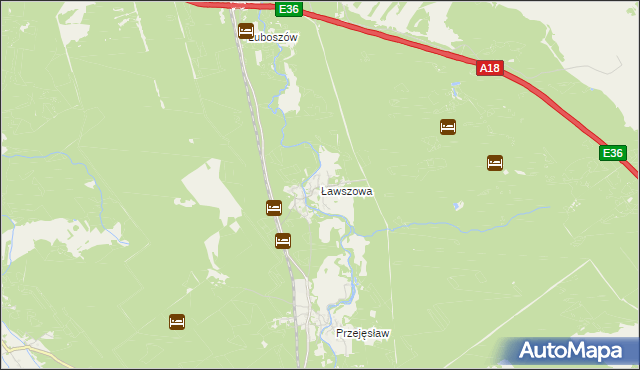 mapa Ławszowa, Ławszowa na mapie Targeo