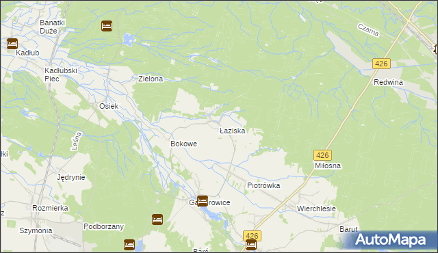 mapa Łaziska gmina Jemielnica, Łaziska gmina Jemielnica na mapie Targeo