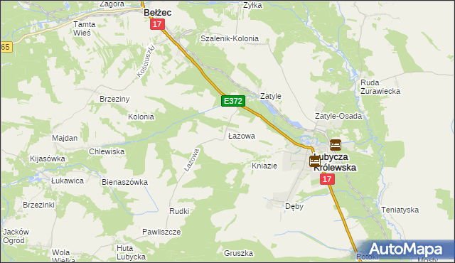 mapa Łazowa, Łazowa na mapie Targeo