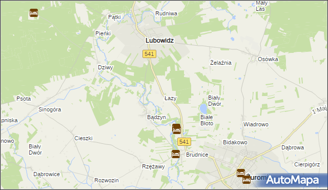 mapa Łazy gmina Lubowidz, Łazy gmina Lubowidz na mapie Targeo