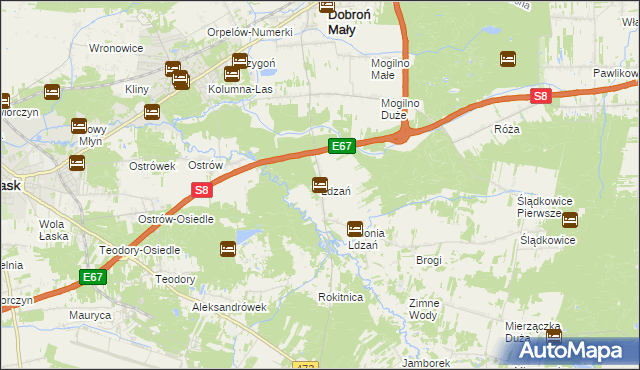 mapa Ldzań, Ldzań na mapie Targeo