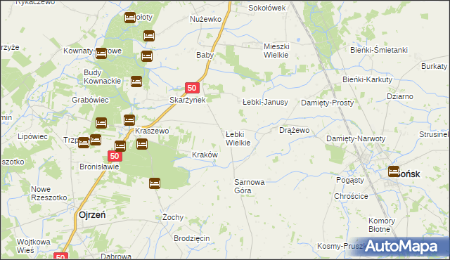 mapa Łebki Wielkie, Łebki Wielkie na mapie Targeo