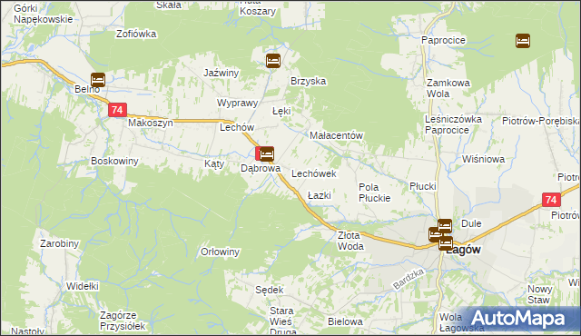 mapa Lechówek, Lechówek na mapie Targeo