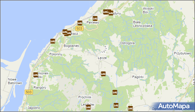 mapa Łęcze, Łęcze na mapie Targeo