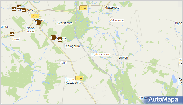 mapa Lędziechowo, Lędziechowo na mapie Targeo