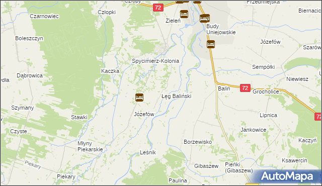 mapa Łęg Baliński, Łęg Baliński na mapie Targeo